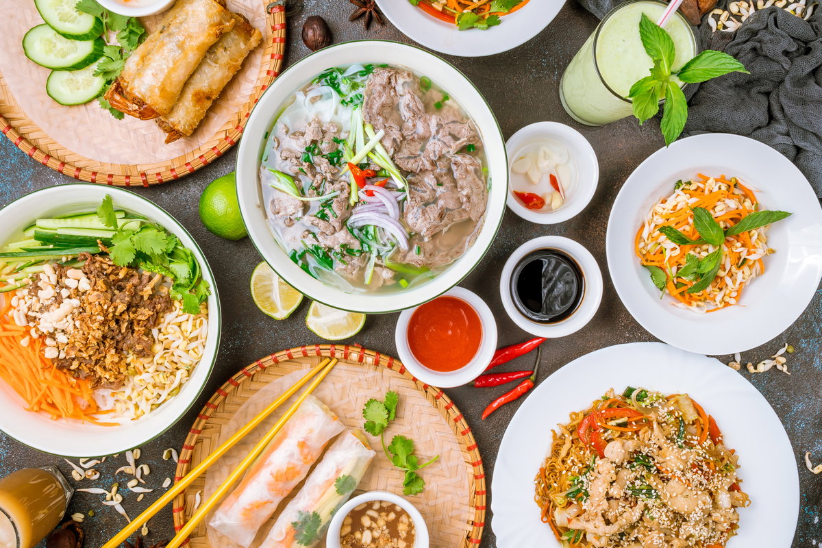 Verschiedene asiatische Rezepte