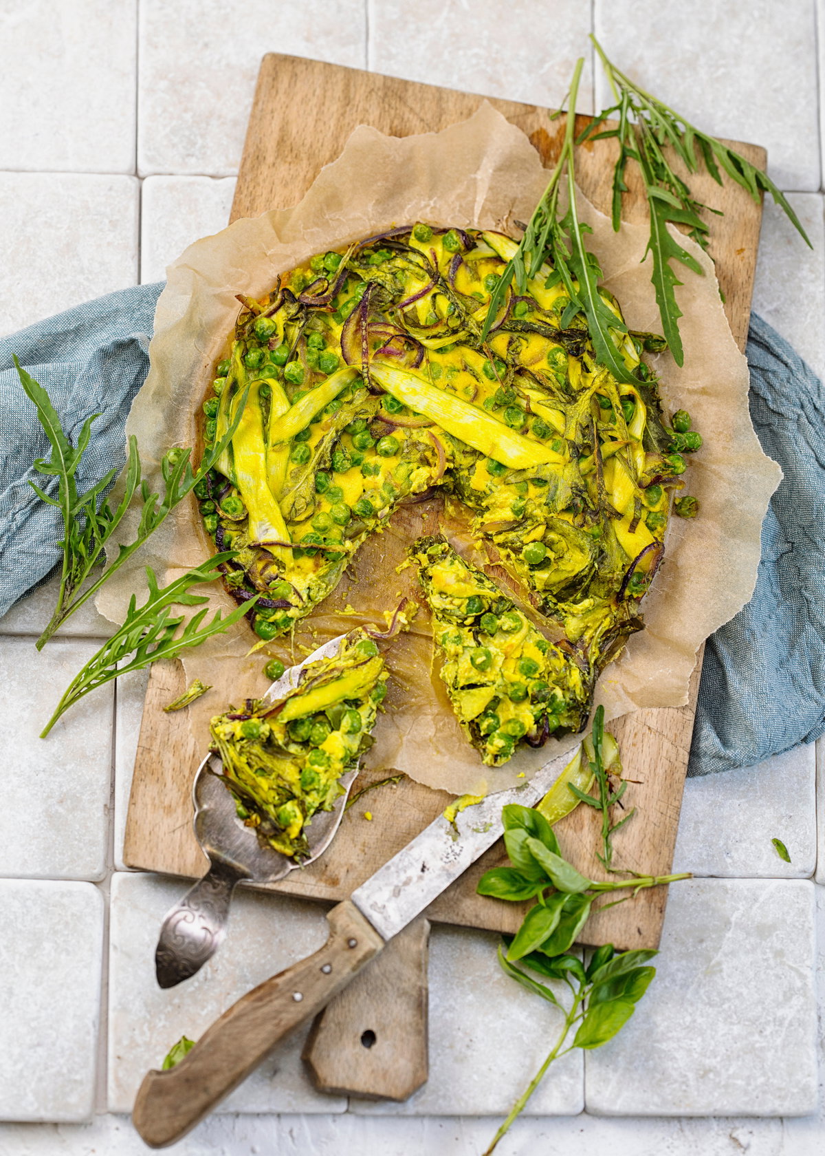 Vegane grüne Gemüse-Frittata