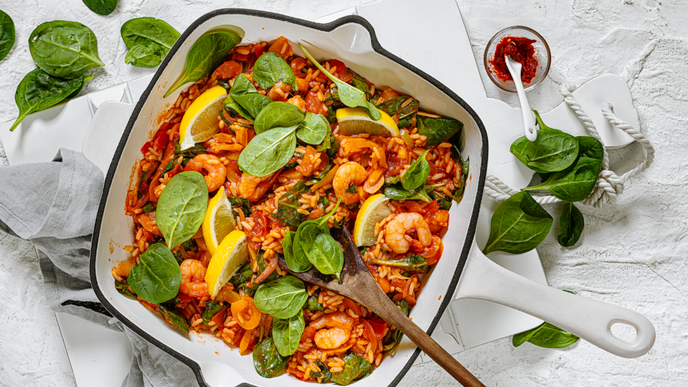 Reis mal anders: Diese würzige Harissa-Reispfanne müssen Sie probieren