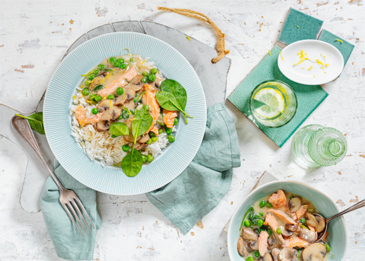 Lachs-Geschnetzeltes mit Senfsauce