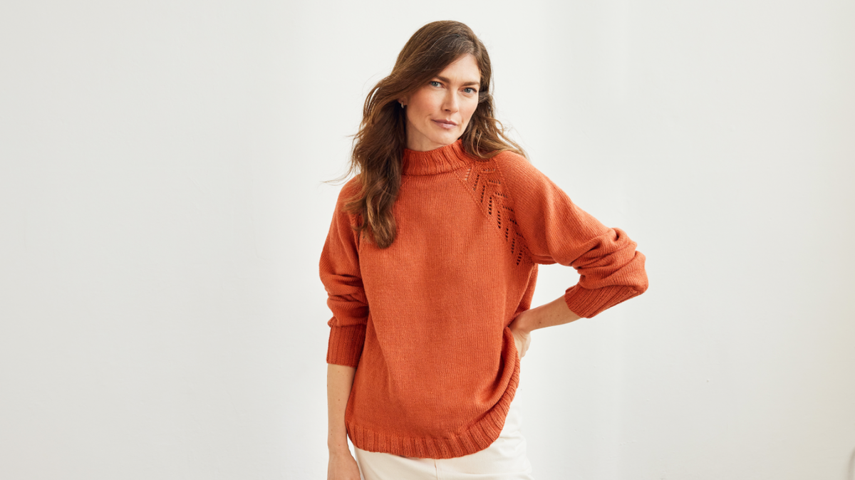 Gute Laune zum Anziehen: Lochmuster-Pullover von Lana Grossa zum Nachstricken