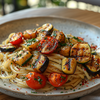 Rezept für Spaghetti mit Grillgemüse