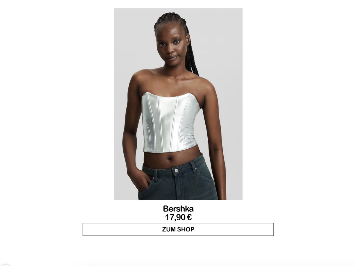Metallic Top schulterfrei von Bershka