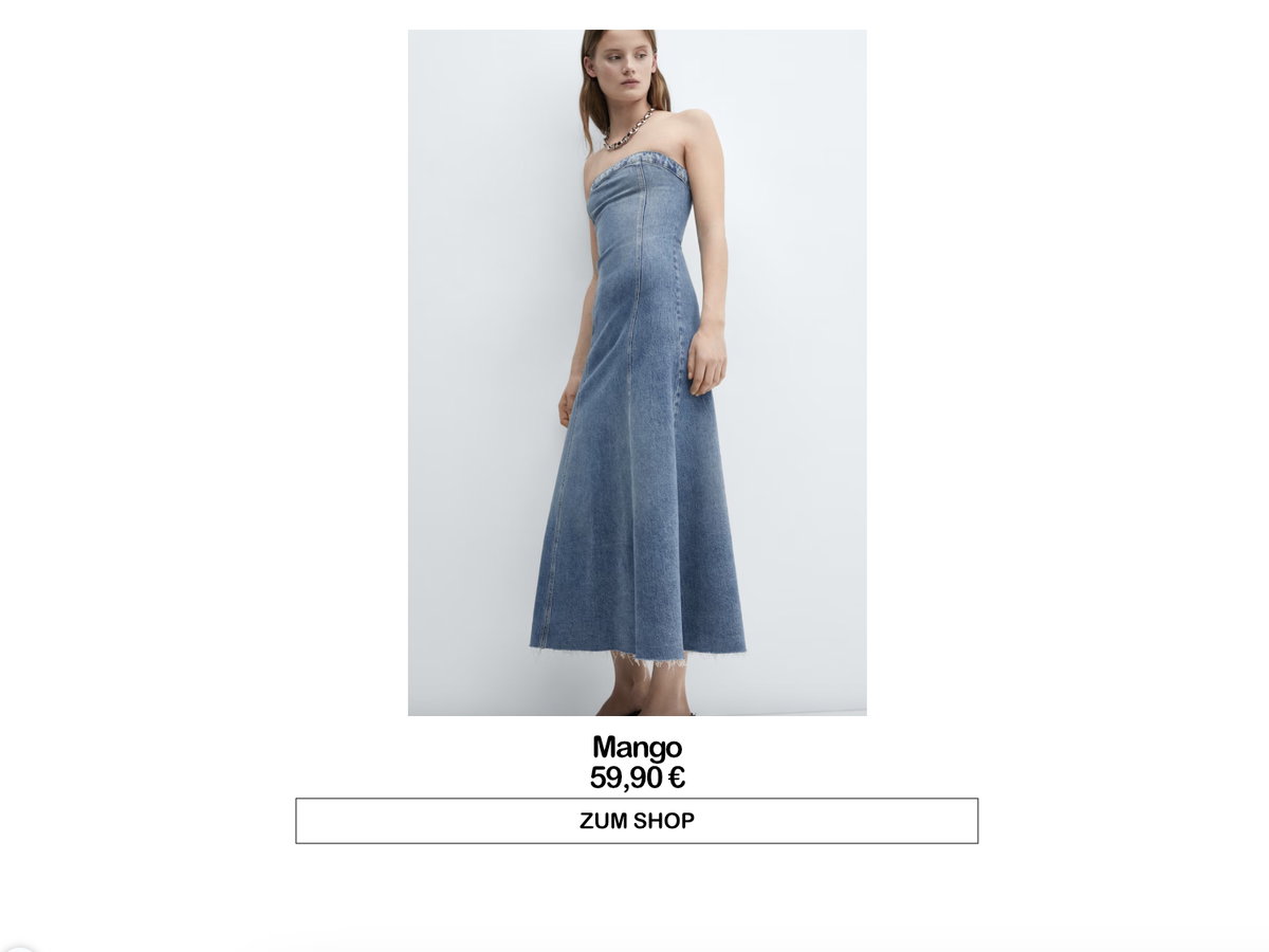 Schulterfreies Kleid von Mango