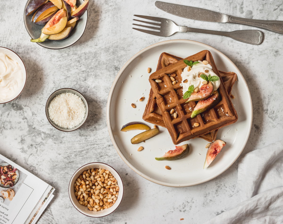Waffeln mit Haferflocken und Quark