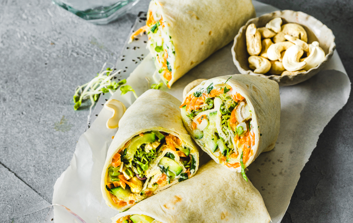 Gemüse-Wraps mit Kräutercreme