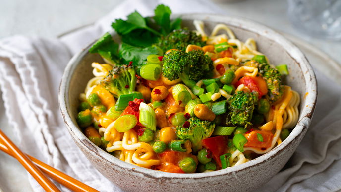 Rezept für Curry-Nudeln mit Gemüse