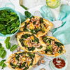 Rezept für Pizza-Schiffchen mit Krabben, Ricotta und Spinat 