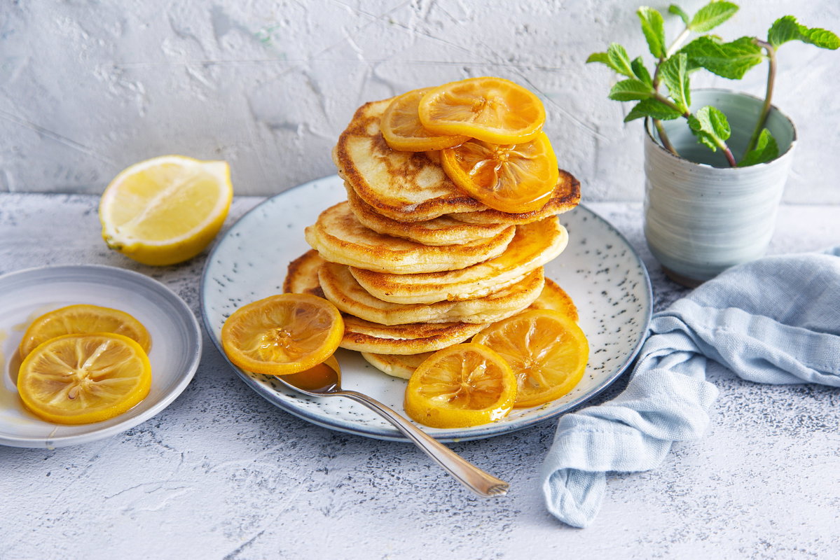Zitronen-Pancakes mit Ricotta