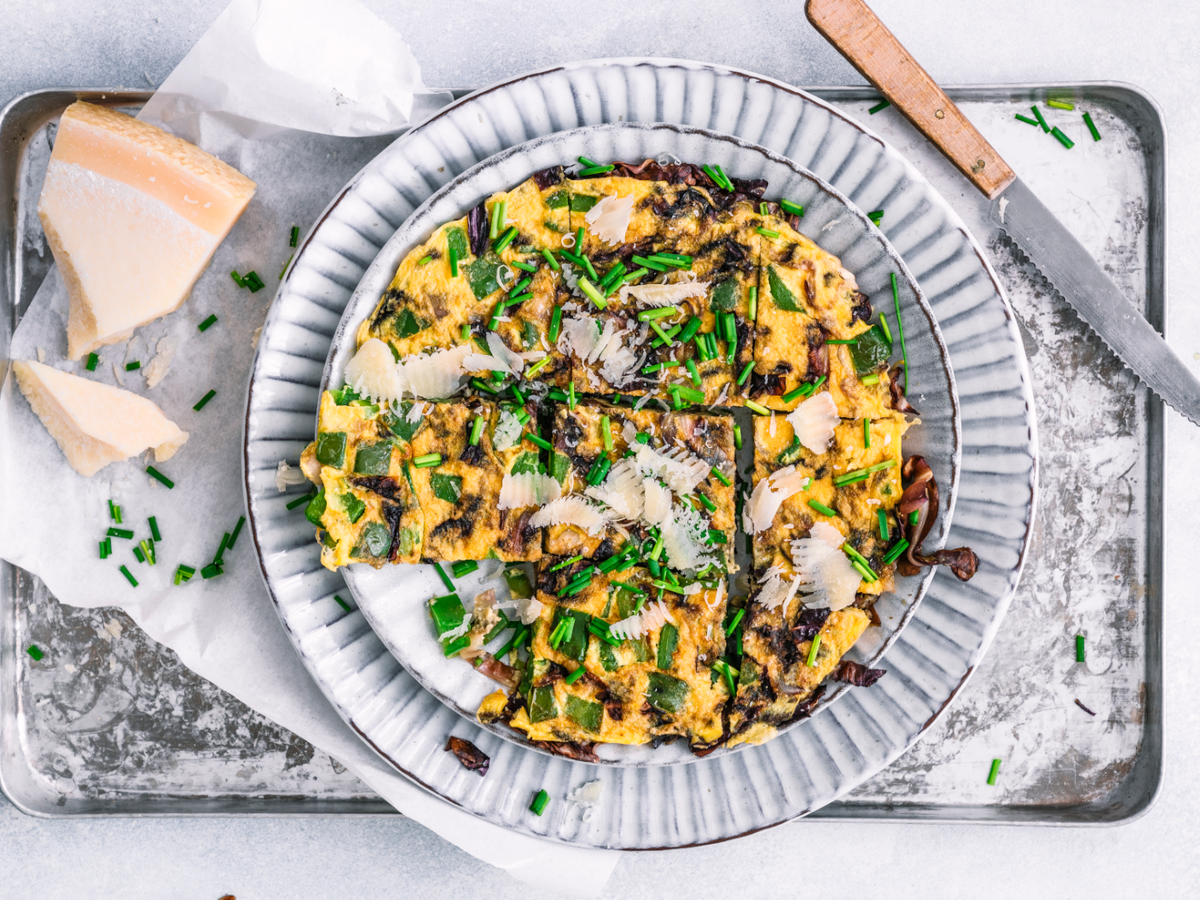 Omelett mit Paptika und Radicchio