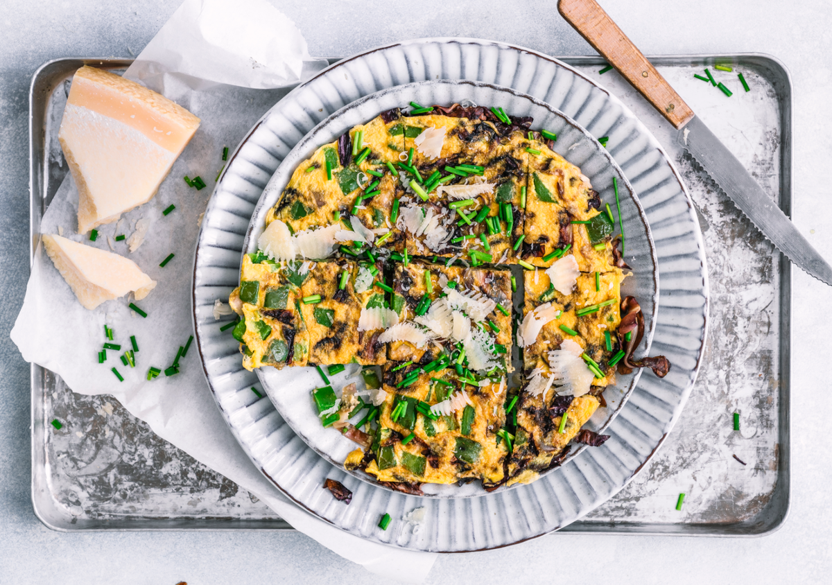 Omelett mit Paptika und Radicchio