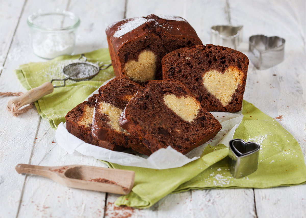Schokoladenkuchen mit Herz