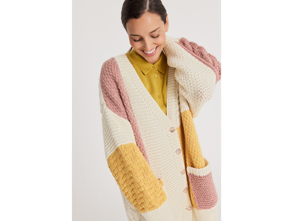 Sommerjacke in Gelb und Rosa von Lana Grossa