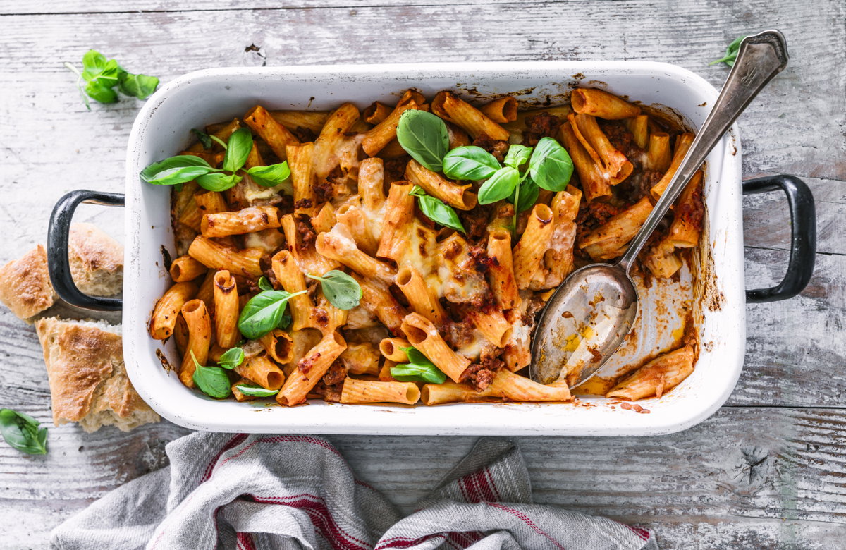 Tortiglioni al forno mit Ricotta