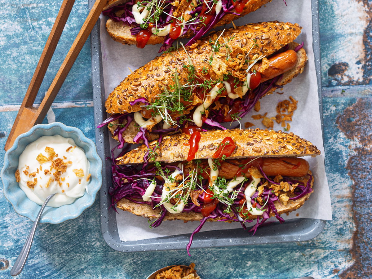 Veganer Hot Dog
