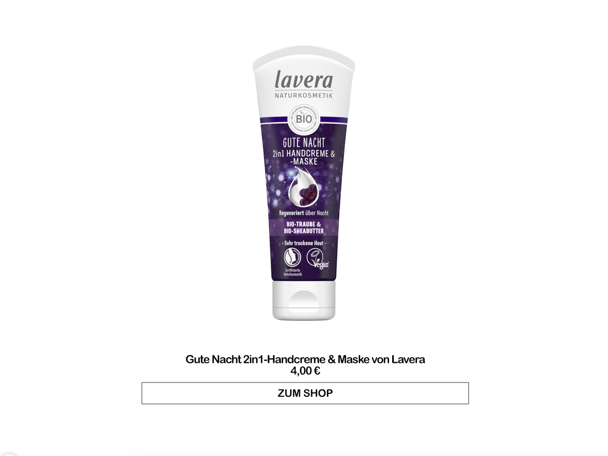 Beste Handcreme von Rossmann - Gute Nacht 2in1 Handcreme von Lavera