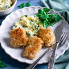 Rezept für Fischnuggets mit Spinat-Kartoffelstampf