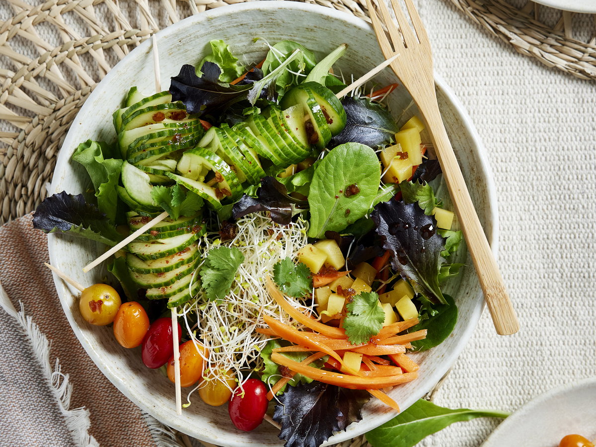 Koreanischer Tomaten-Gurkensalat