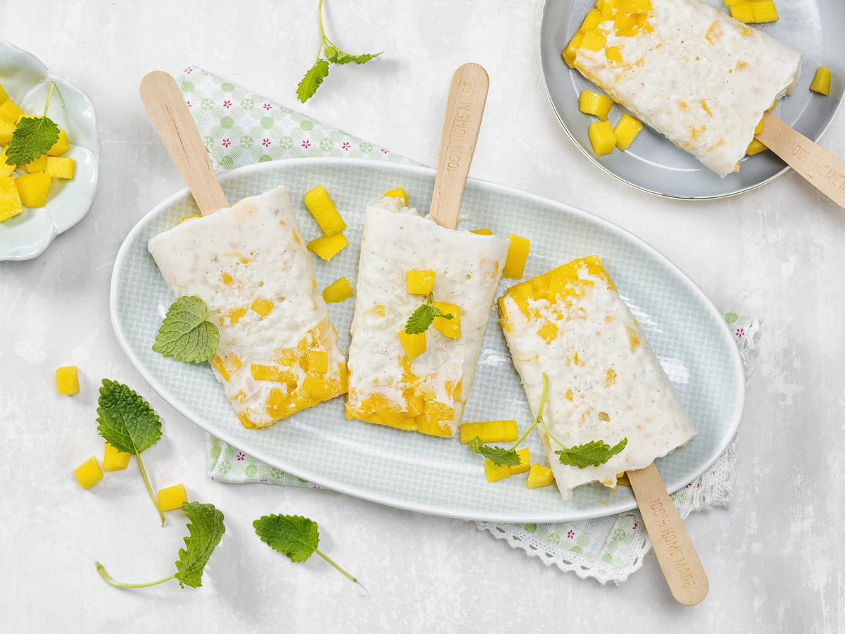 Milchreis-Mango-Eis