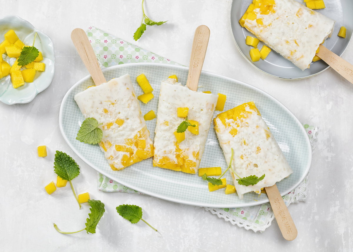 Milchreis-Mango-Eis