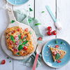 Rezept für einfache und schnelle Schüttelpizza mit Tomaten