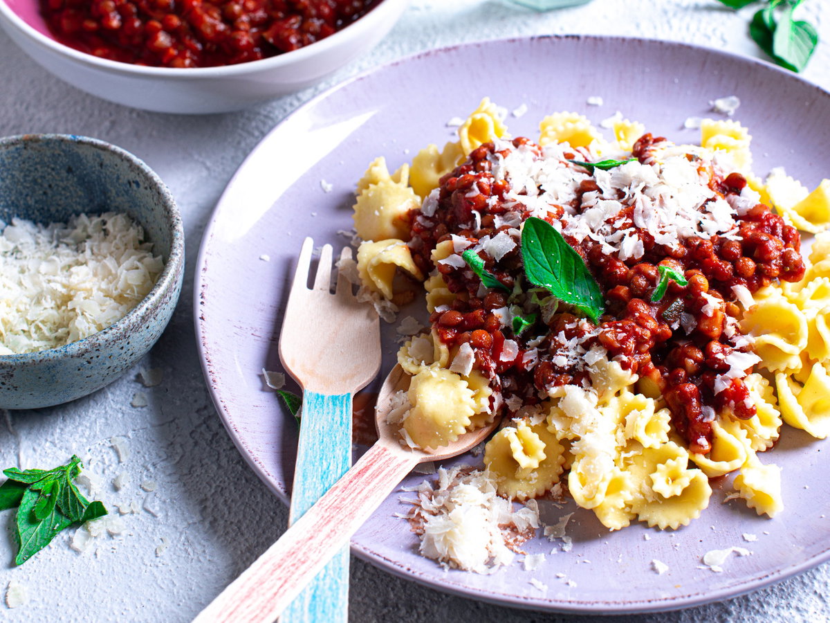 Vegetarische Bolognese mit Linsen