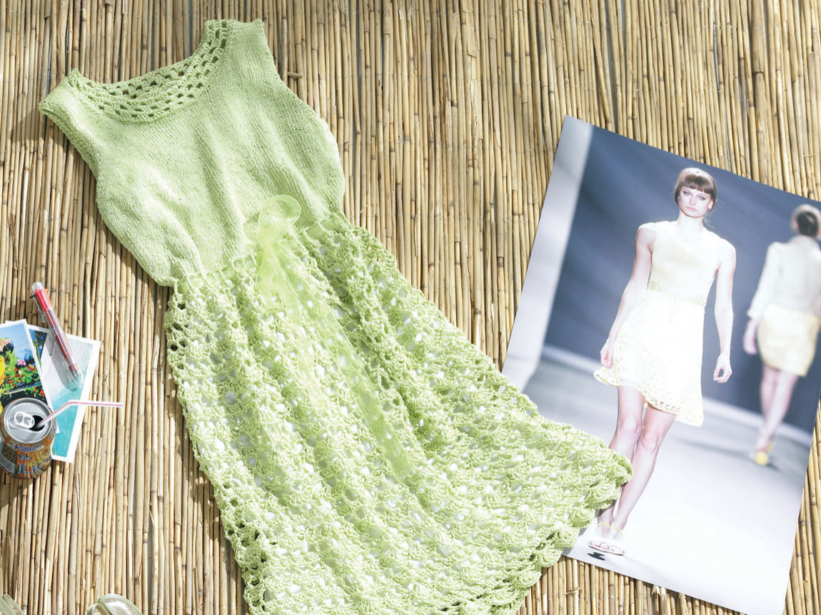 Häkeln im Sommer - pastellgrünes Häkelkleid