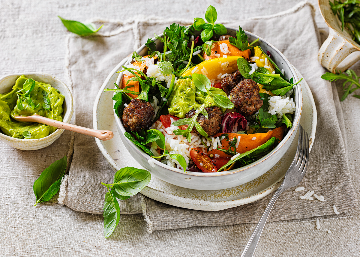 Reissalat mit Hackfleisch