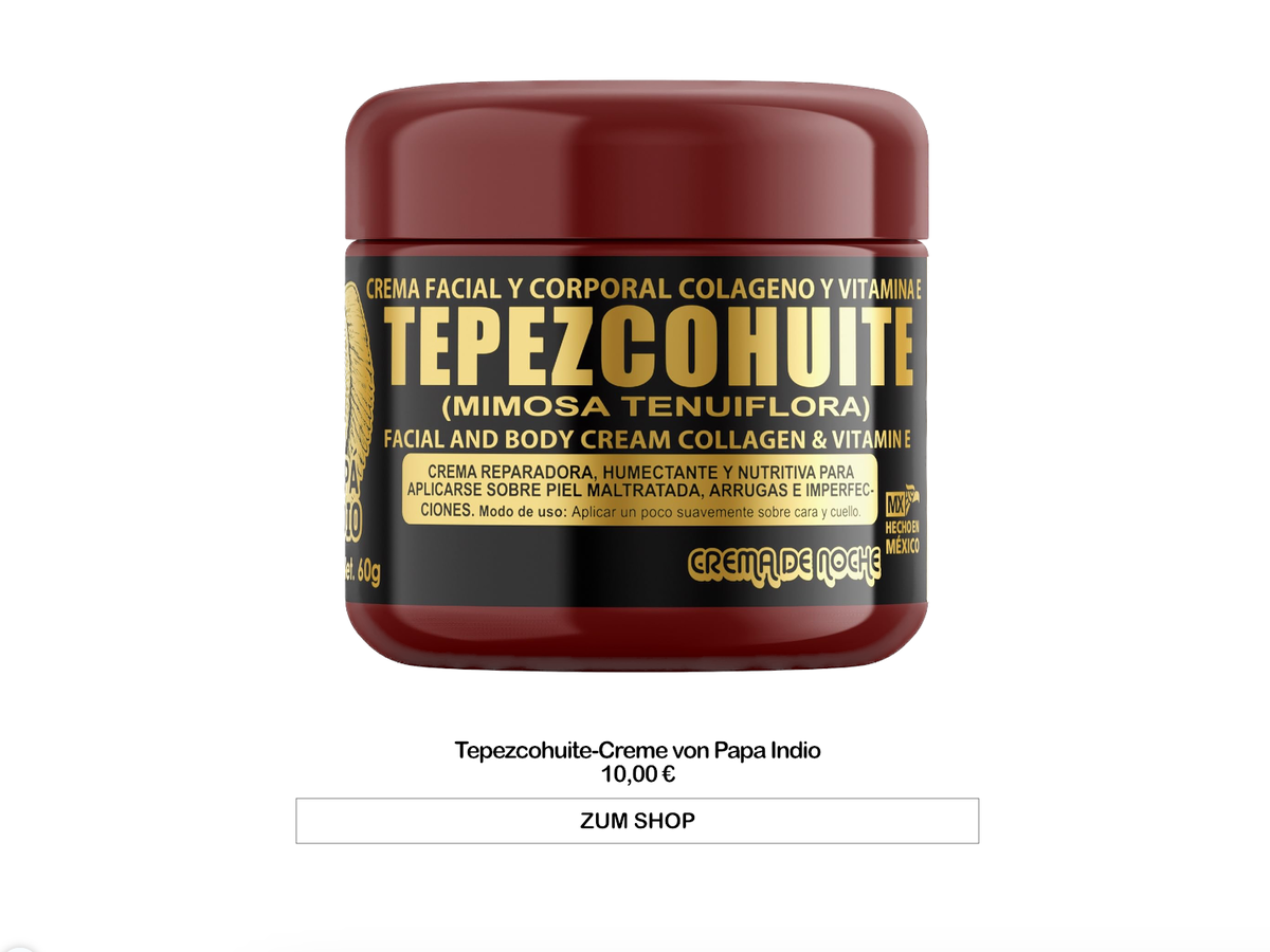 Tepezcohuite-Creme von Papa Indio