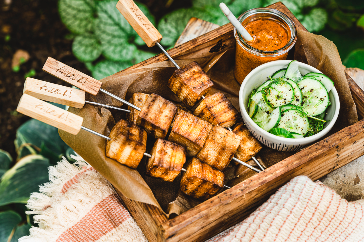 Vegan grillen - Tofu Satay Spieße