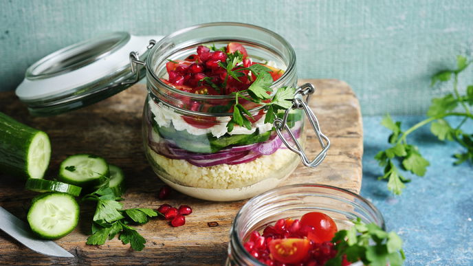 Rezept für orientalischen Couscous-Salat im Glas 