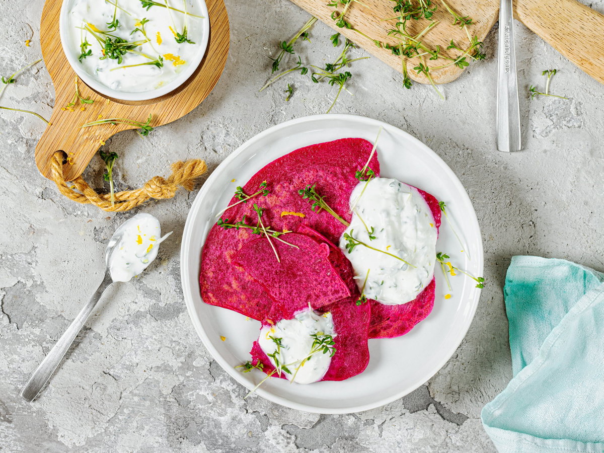 Rote-Bete-Pfannkuchen