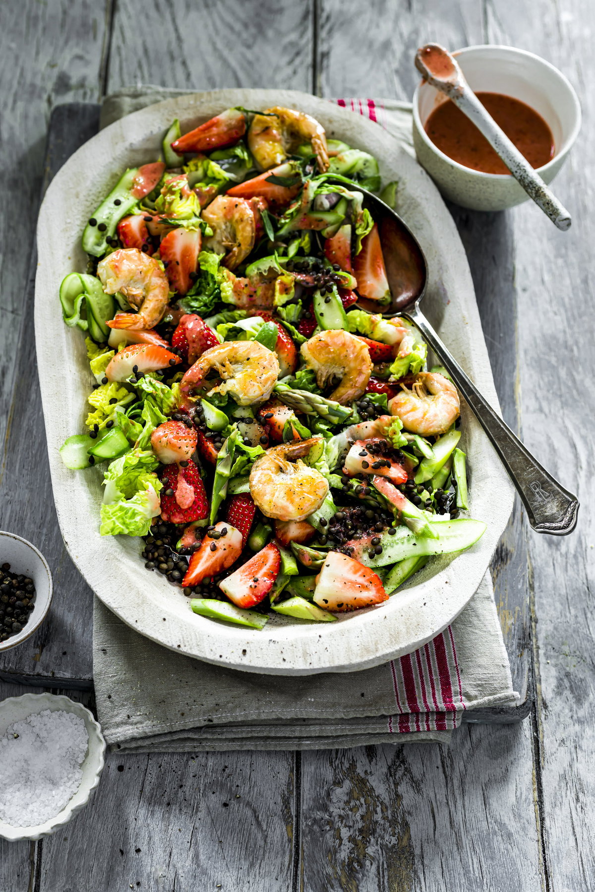Salat mit Garnelen