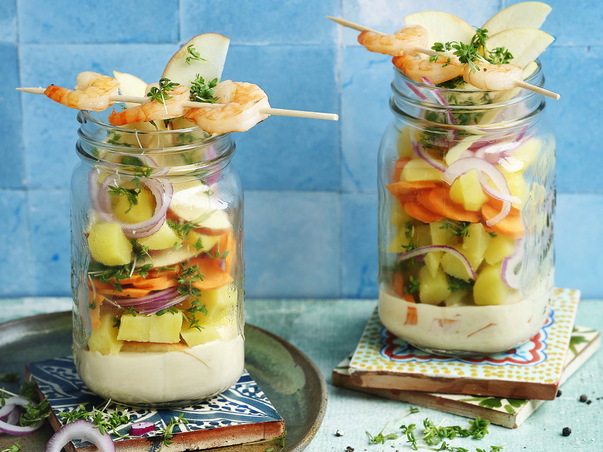 Kartoffelsalat im Glas