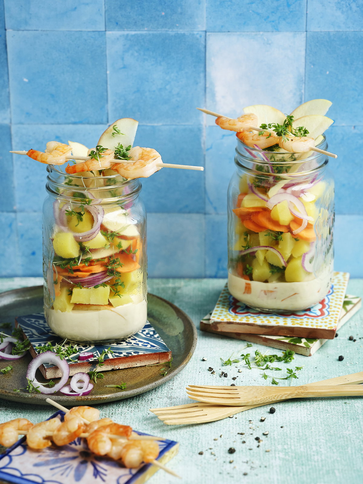 Kartoffelsalat im Glas