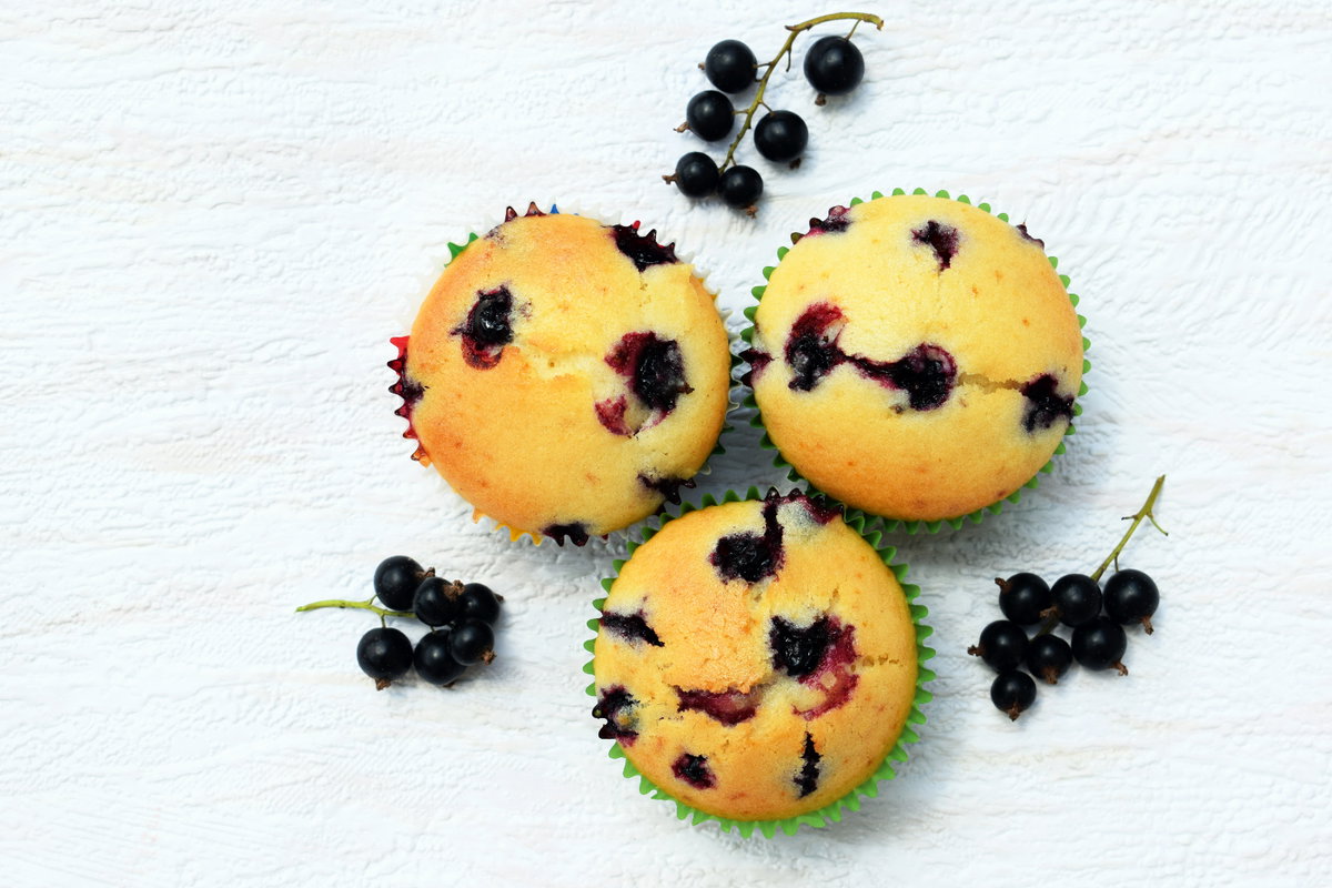 Muffins mit Schwarzer Johannisbeere
