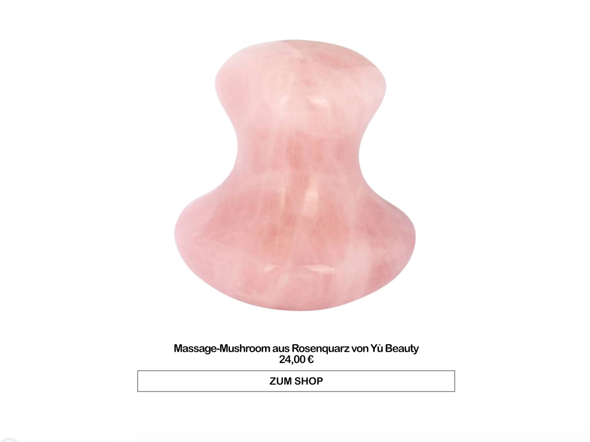 Massage-Mushroom aus Rosenquarz von Yù Beauty