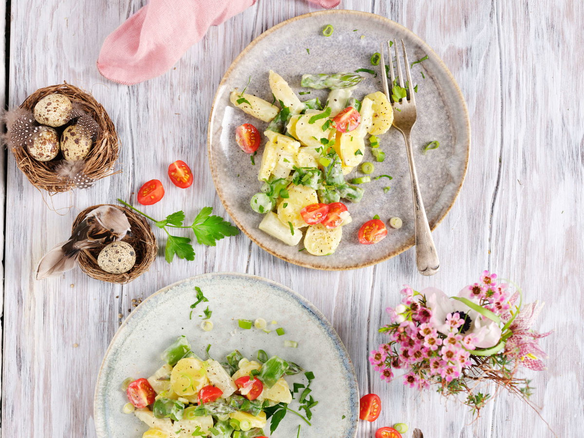 Kartoffelsalat mit Spargel