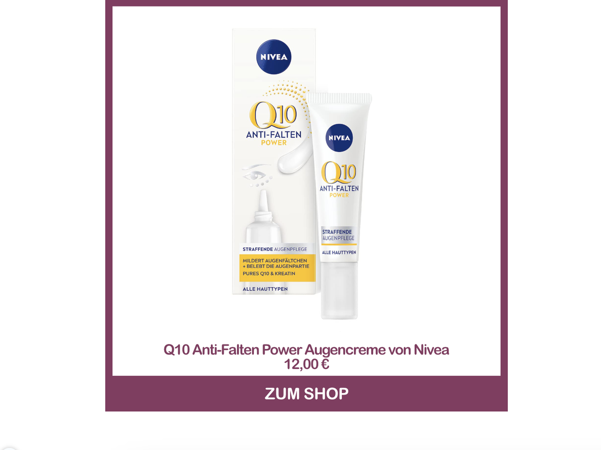 Beste Augencreme aus der Drogerie - Q10 Anti-Falten Power Augencreme von Nivea