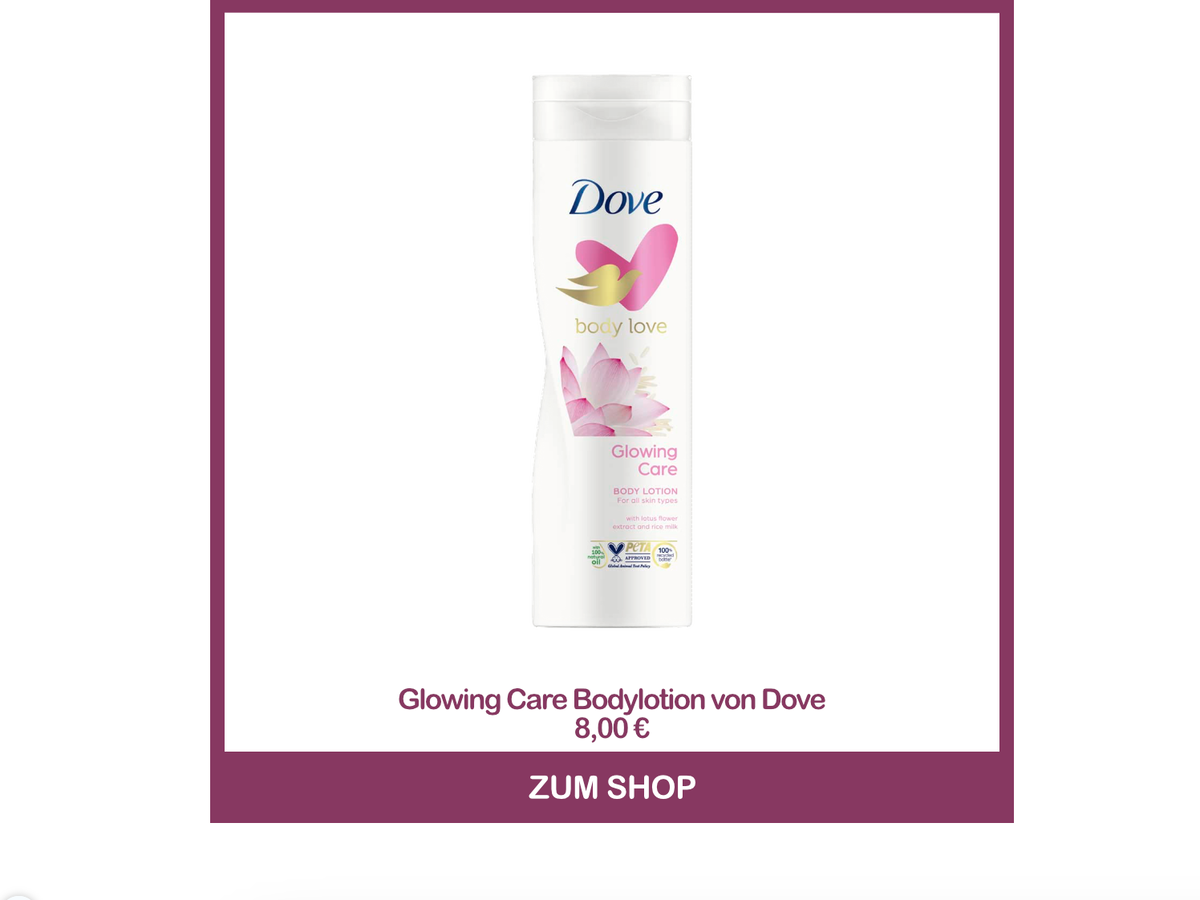 Beste Bodylotion von dm - Glowing Care Bodylotion von Dove