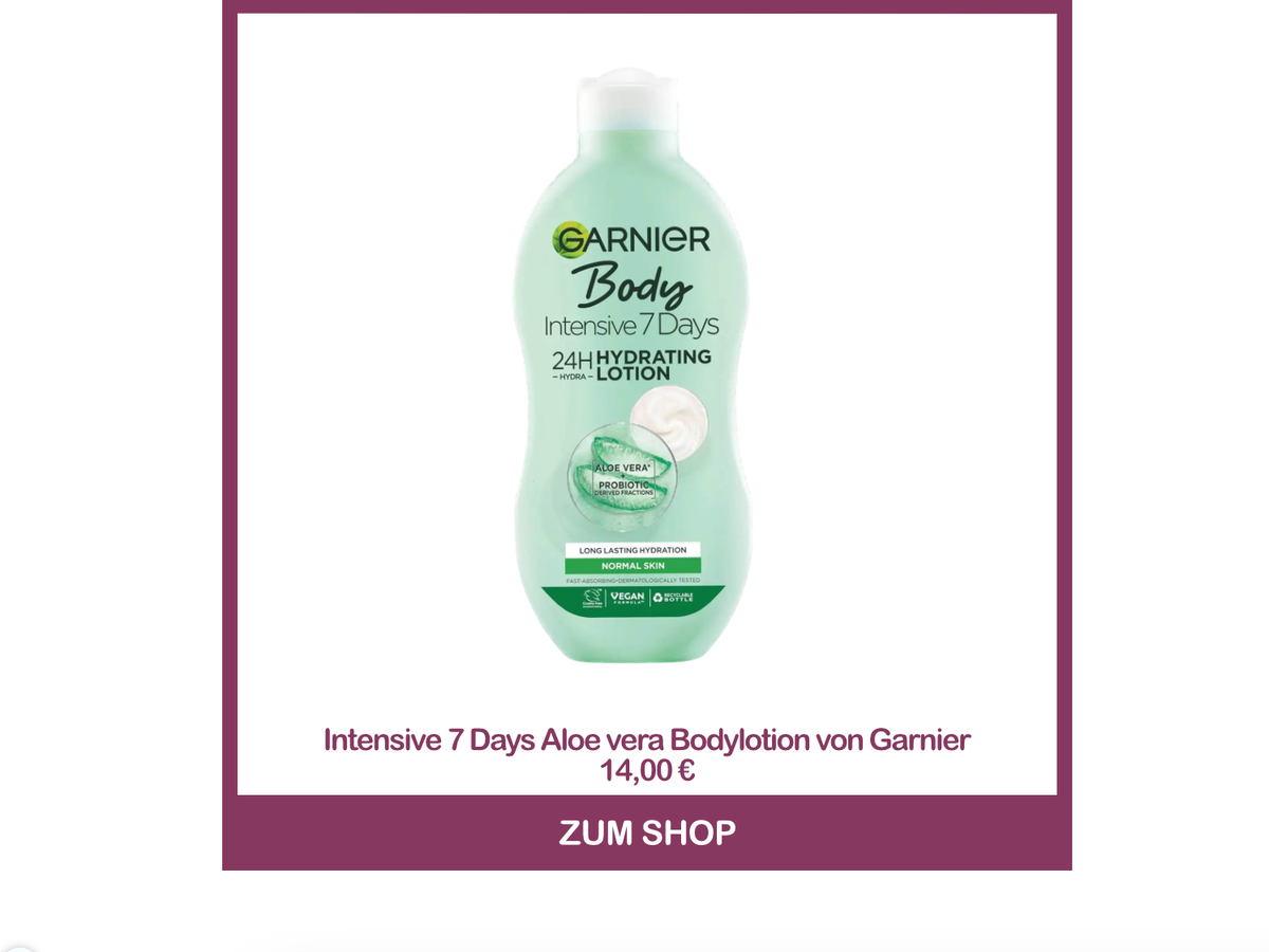 Beste Bodylotion von dm - Intensive 7 Days Aloe vera Bodylotion von Garnier