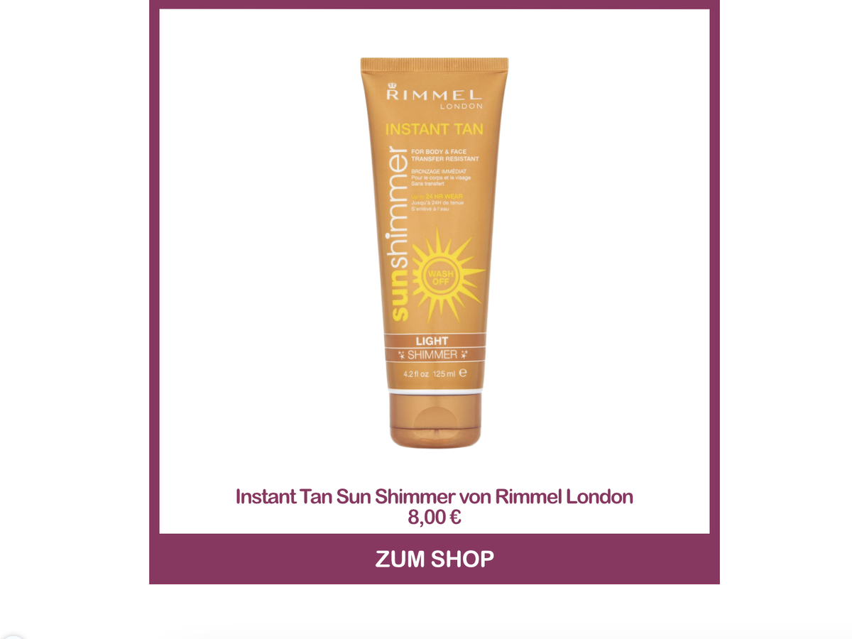 Bester Gesichts-Selbstbräuner aus der Drogerie - Instant Tan Sun Shimmer von Rimmel London