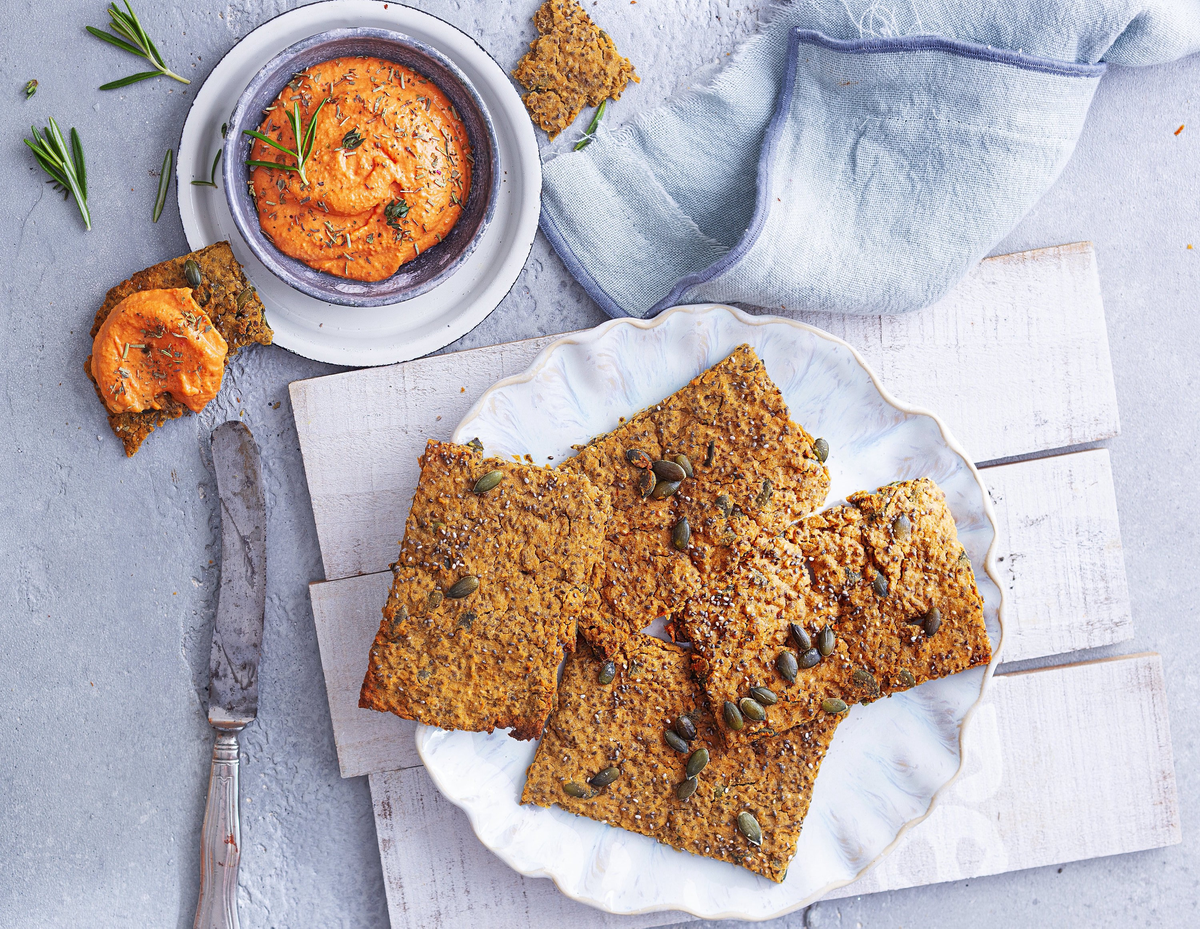 Brot ohne Mehl - selbst gemachtes Knäckebrot