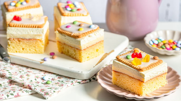 Rezept für Butterkekskuchen mit Puddingcreme