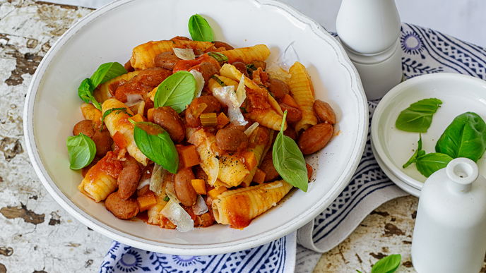 Rezept für traditionelle Pasta e Fagioli
