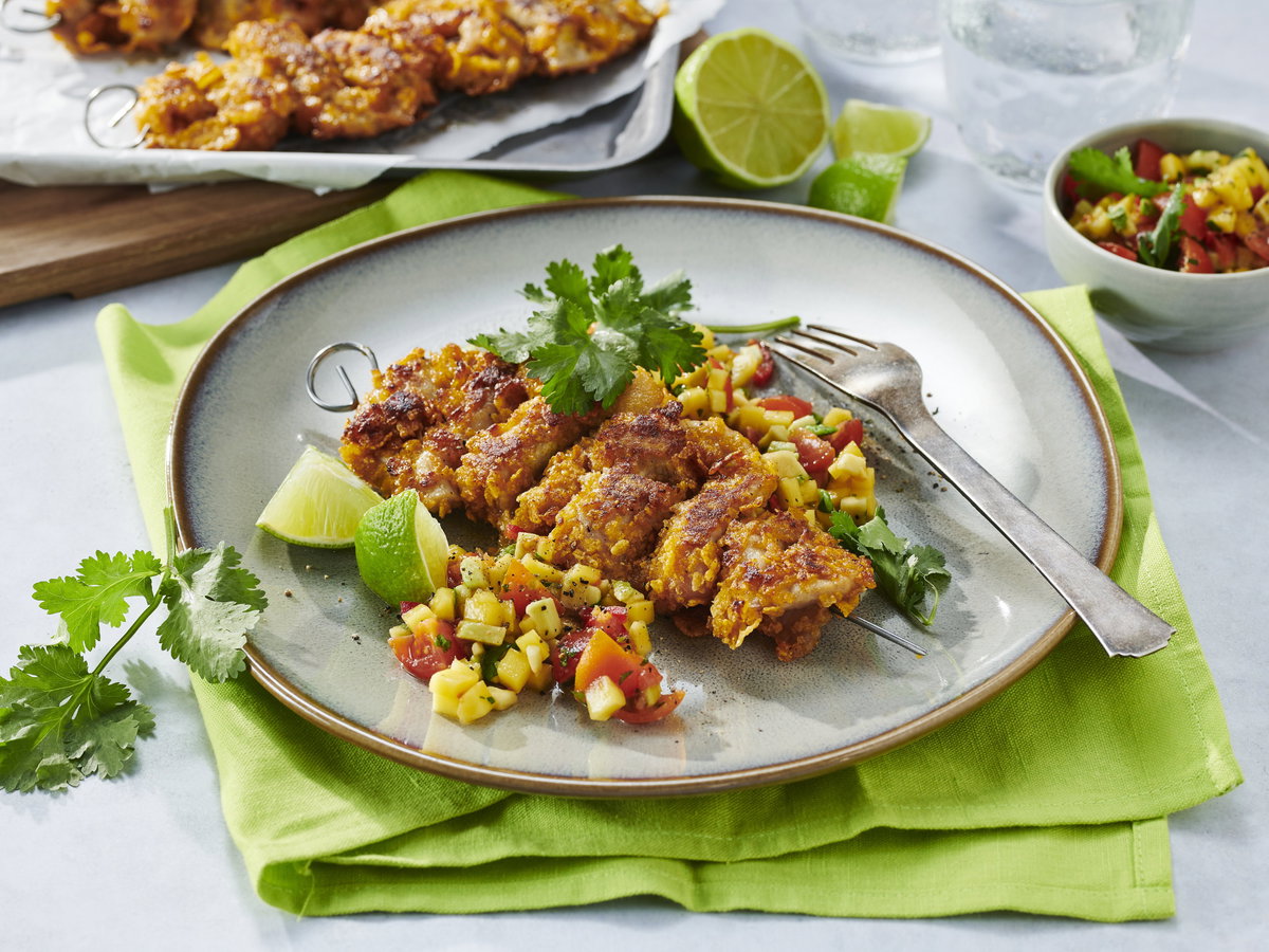 Schnitzel-Spieße als Fingerfood