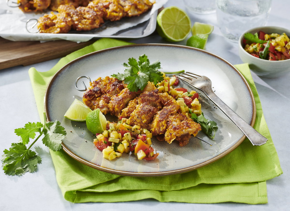 Schnitzel-Spieße als Fingerfood