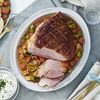 Rezept für Schinkenbraten mit Apfel-Ahornsirup-Glasur und Schnittlauchschmand