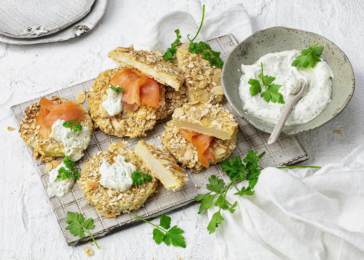 Sellerieschnitzel mit Haferflocken-Panade