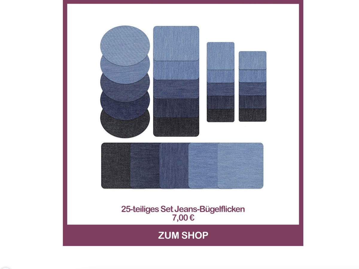 Jeans flicken mit Bügelflicken aus Jeans
